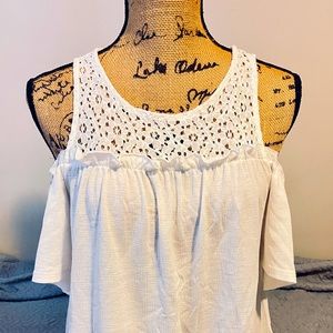Off white, off shoulder top!
